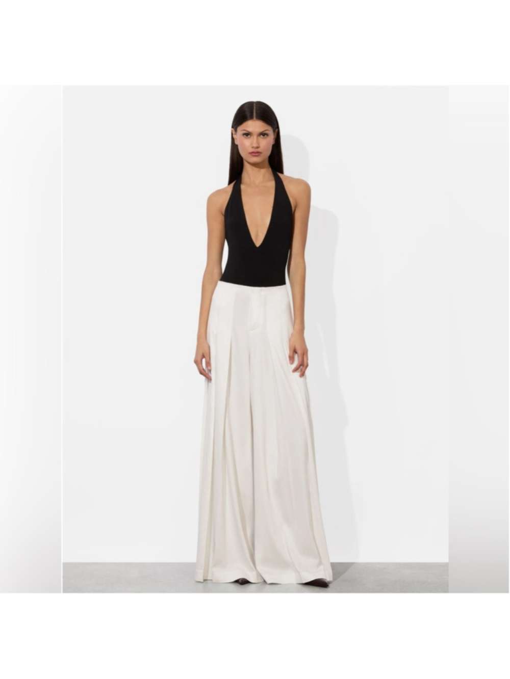 Alice + Olivia Pippa Halter Bodysuit, Black - Picture 2 of 14